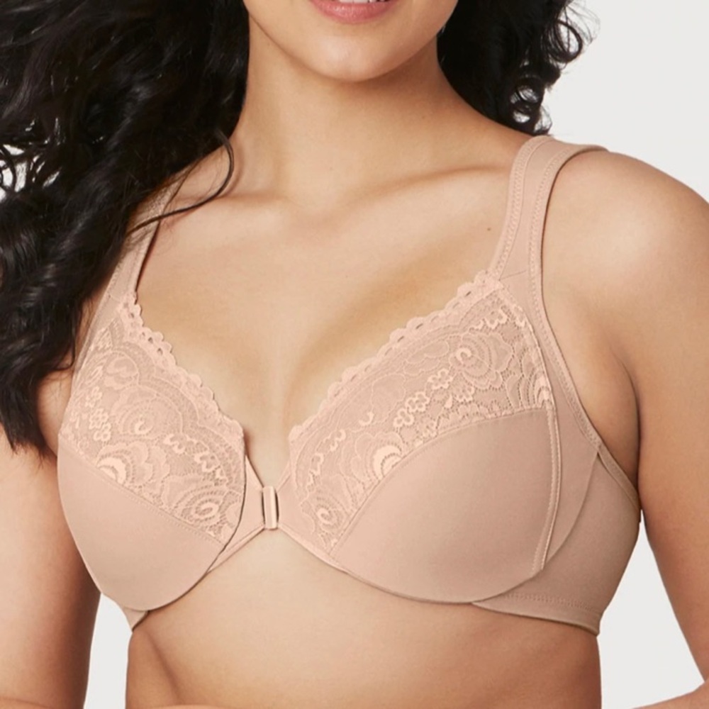 WonderWire Front-Closure Bra Full Coverage Full Support Plus Sizes